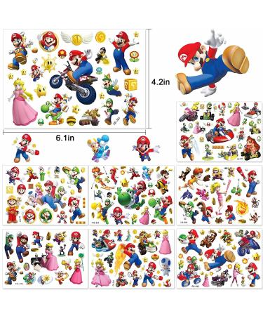 8 Sheets Mario Temporary Tattoos Stickers - Kids Waterproof Tattoo Stickers for Mario Theme Birthday Party Favors - Buy Online on GoSupps.com