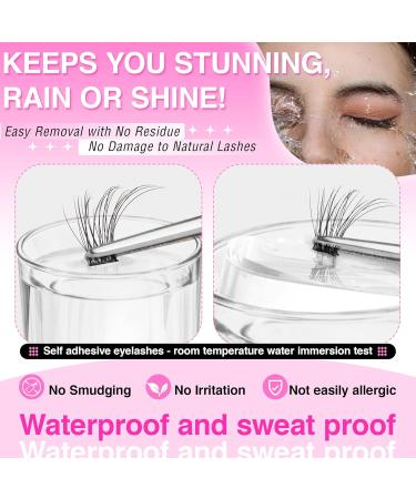 FANXITON Self Adhesive Lash Clusters | Natural Waterproof Wispy & Cat Eye Lashes - 180 pcs C Curl No Glue - Buy Online on GoSupps.com
