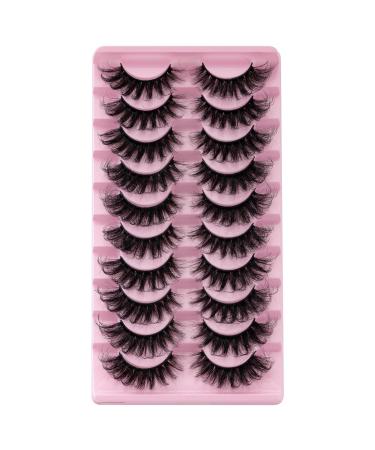 Josiezoey False Eyelashes Fluffy Wispy Lashes Natural Look Mink Lashes Light Volume 10 Pairs Pack D2-11-20MM-CAT