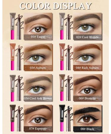Tinted Brow Gel Kit-1 Black Tinted Eyebrow Mascara Gel & 1 Eyebrow Pencil Black Waterproof Thickening Long Lasting Transfer-Proof Brow Glue Fill Shaping Eyebrow Makeup with Brow Tool & Brush-Set 8 Set 8 Black - Buy Online on GoSupps.com