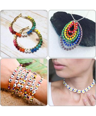 OUTUXED 4920 4mm Glass Seed Beads & Alphabet Letter Beads Kit for Bracelets Making - 3600pcs Seed Beads & 1320pcs Letter Beads - DIY Jewelry Crafts - Buy Online on GoSupps.com
