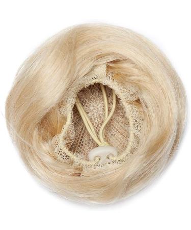 blonde Updo Hair Buns Hair Extensions Human Hair Scrunchie Clip in Ponytail Donut Chignons #613 Bleach Blonde Straight-Type B #613 Bleach Blonde - Buy Online on GoSupps.com