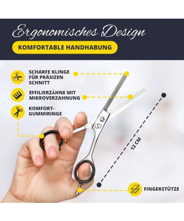 Blacksmith Hair Scissors - Professional Hairdresser Scissors for Men & Women | Sharp & Precise Cuts | Includes Case | Effilting Silver Scissors - Buy Online on GoSupps.com