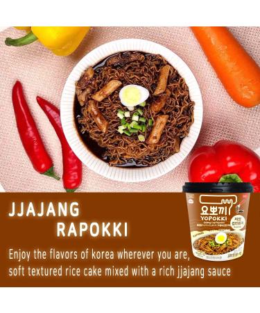Yopokki Jjajang Rabokki Cup - 2 Packets of Jjajang Ramen Noodles with Rice Cakes - Buy Online on GoSupps.com