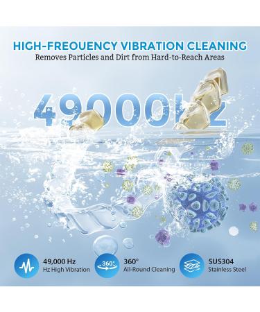  LIROPAU Ultrasonic cleaning device 49000 Hz 340 ml with 6 UV lights and 4 modes ultrasonic cleaner for dental gutter - Buy Online on GoSupps.com