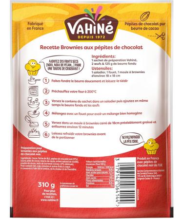 VAHIN - Chocolate Chip Brownie Preparation Ultra Melting Dark Chocolate Chip Brownie Preparation 310g - Buy Online on GoSupps.com