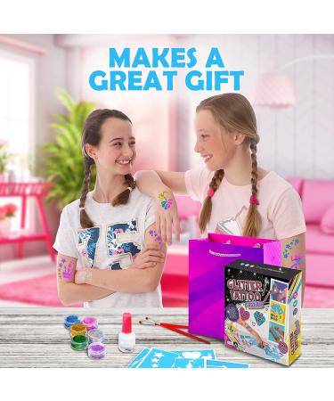 Original Stationery Glitter Tattoo Studio - Sparkly & Colorful Temporary Tattoos for Kids | Fabulous Toys for Girls - Perfect Birthday Gift Idea - Buy Online on GoSupps.com