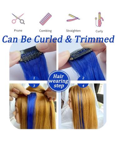 Jchdwsguo 16-Piece Turquoise Blue Clip-in Hair Extensions - 21 inch Heat-Resistant Synthetic Highlights for Women & Girls - Perfect for Holiday Parties - Buy Online on GoSupps.com