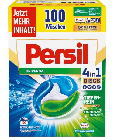 Persil Universal 4in1 Discs - 100 Wash Loads Deep Clean Technology Biodegradable Ingredients 2.5 kg - Eco-Friendly Laundry Detergent - Buy Online on GoSupps.com