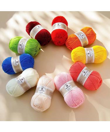 Soft 280 Yards Crochet Yarn Set - 2 Pcs Assorted Skin Colors | 4ply Acrylic Yarn for Hand Knitting - Buy Online on GoSupps.com