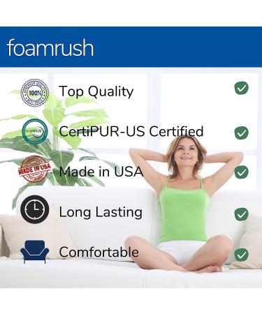 FoamRush Upholstery Foam Cushion High Density (Chair Cushion Square Foam for Dinning Chairs  Wheelchair Seat Cushion Replacement)(2" x 18" x 18") - Buy Online on GoSupps.com