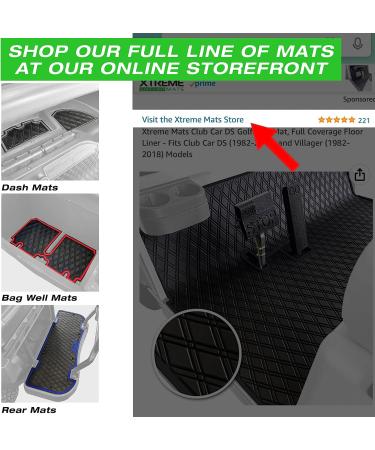 Xtreme Mats EZGO RXV Golf Cart Floor Liner - Full Coverage Mat for EZGO RXV (2008-2022) & 2Five (2009+) - Black/Grey Trim - Buy Online on GoSupps.com