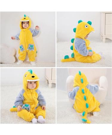 Doladola Animal Dalmatians Toddler Romper Jumpsuit | Newborn Outfit 18-24 Months | Yellow Dino Print - Buy Online on GoSupps.com