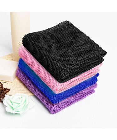 4 Pieces Exfoliating Wash Net Cloth Bath Sponges Mesh Pouf Bath Sponge African Net Sponge 31.5 Inch Long Mesh Exfoliating Bath and Shower Body Puff Sponges for Men Women Adults - Buy Online on GoSupps.com