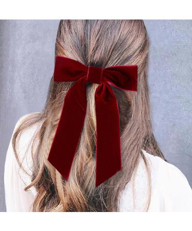 LCSD hair jewelry vintage black red gro E velvet loop hair clip for women m