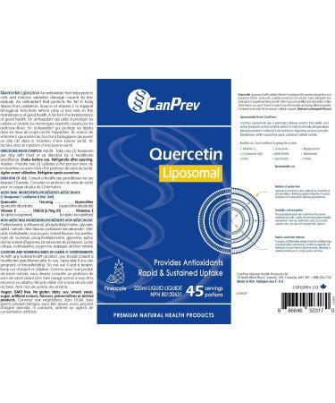 CanPrev Liposomal Quercetin 225ml Pineapple Flavor - Supports Immune & Cardiovascular Health Supplement for Antioxidant Healthy Blood Pressure & Circulation Liquid Quercetin for Enhanced Absorption - Buy Online on GoSupps.com