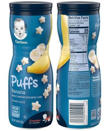 Gerber Puffs Cereal Snack Variety Pack - Strawberry Apple, Banana, Sweet Potato - 1.48 oz Each (Pack of 3) - Buy Online on GoSupps.com