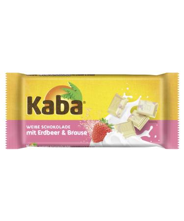 Mit Erdbeer & Brause Weiße Schokolade White Chocolate Bar with Strawberry Flavours and Effervescence Tasting of a Melting and Creamy Chocolate 100 g Compatible with Kaba