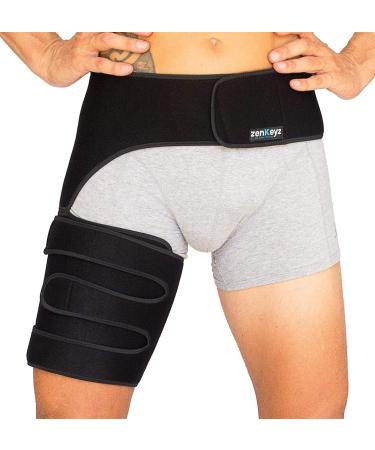 Copper Compression Hip Brace for Sciatica & Thigh Pain Relief - Support for Hip Flexor Arthritis - Right Leg Wrap for Men and Women - Buy Online on GoSupps.com