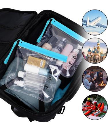 ECOHUB Airport Security Liquids Bags - 2 Pack Clear EVA Airport Travel Toiletry Bags (Blue) - Airline Approved Zip Lock Bags with Carrying Handle - Buy Online on GoSupps.com