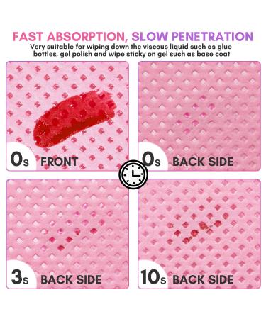Makartt Lint Free Nail Wipes - 1000PCS Nail Polish Remover Pads & Eyelash Extension Glue Wipes - Super Absorbent Non-Woven Dry Wipes for Gel Nails & Nail Prep - Pink - Buy Online on GoSupps.com