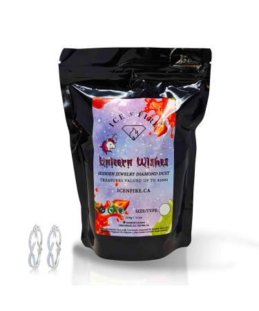 Ice N Fire - Surprise Diamond Dust Bath Bomb Powder with Mystery Jewelry Inside (Hidden Jewelry Bath Bomb Powder with Jewelry Valued up to $5 000) - Unicorn Wishes
