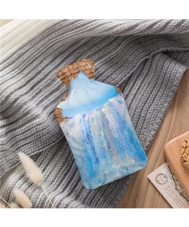 Cracked Seawater Hot Water Bottle with Plush Cover | Hand Warmer for Adults & Children - 26.5x15.3cm | International Shipping - Buy Online on GoSupps.com