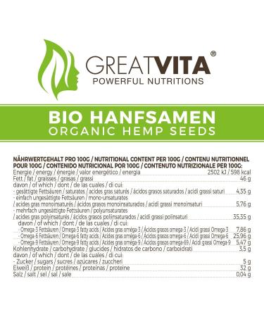 MeaVita Pack of 3 Organic Peeled Hemp Seeds 1 kg - Buy Online on GoSupps.com