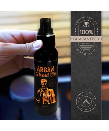 Naked Armor Argan Beard Oil - Organic 2 fl oz Men's Beard Oil for Smoother Softer Beards | All-Natural with Coconut Avocado & Babassu Oils | Made in USA - Perfect Gift for Men - Buy Online on GoSupps.com
