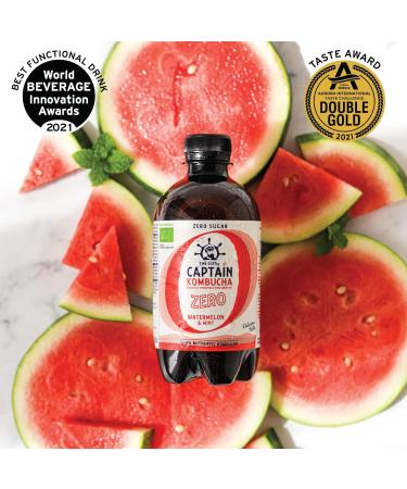 Gutsy Captain Kombucha Zero - Zero Calories & Sugar | Raw Vegan Bio Kombucha Tea | 12 x 400ml Mix Box - Unpasteurized Living Cultures - Buy Online on GoSupps.com