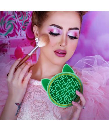 2-in-1 Makeup Brush Storage Box & Scrubber - Versatile Brush Holder & Mat in Green | International Shipping Available - Buy Online on GoSupps.com