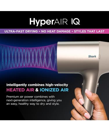 Shark HD102C Blow Dryer HyperAIR Fast-Drying with IQ 2-in-1 Concentrator Ionic No Heat Damage for All Hair Types Stone - Buy Online on GoSupps.com