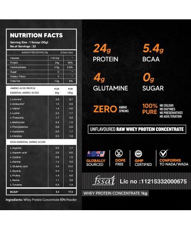 AS-IT-IS Nutrition Whey Protein Concentrate 80% - 1kg | Unflavoured Non-GMO Gluten-Free Pure & Preservative-Free | International Shipping Available - Buy Online on GoSupps.com