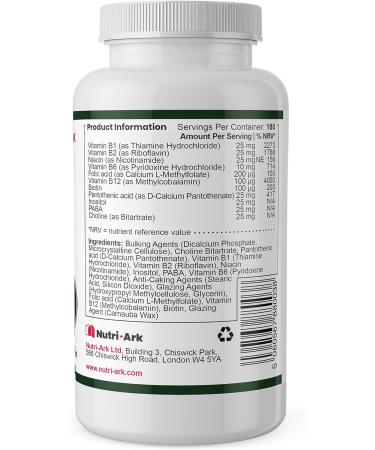 High Strength Vitamin B Complex 180 Tablets with Methylcobalamin and Folic Acid - Vegan Friendly - Buy Online on GoSupps.com