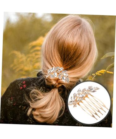 SOESFOUFU Bride Rhinestone Hair Comb gold headpiece hair accessories hair jewels for women hair comb for bridal Japanese and Korean Metal wedding bride Clip hair hair comb Small and fresh - Buy Online on GoSupps.com