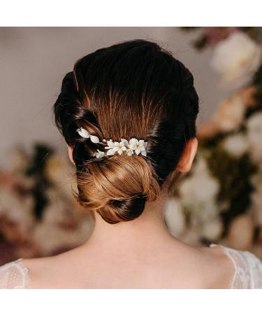 AW BRIDAL Gold Flower Hair Clip Wedding Hair Comb Barrette - Bridal Hair Accessories for Women & Girls - Buy Online on GoSupps.com