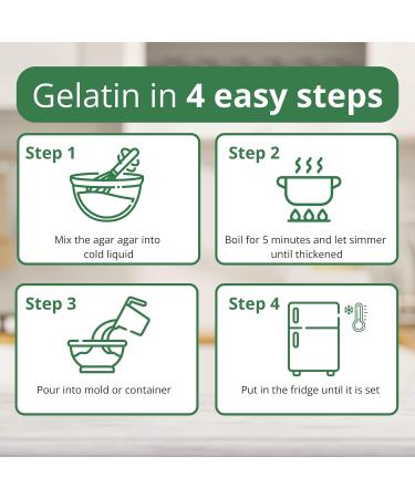 Easy Yummy Agar Agar Powder (100g) - 100% Halal Vegan Gelatin for Delicious Desserts - Buy Online on GoSupps.com