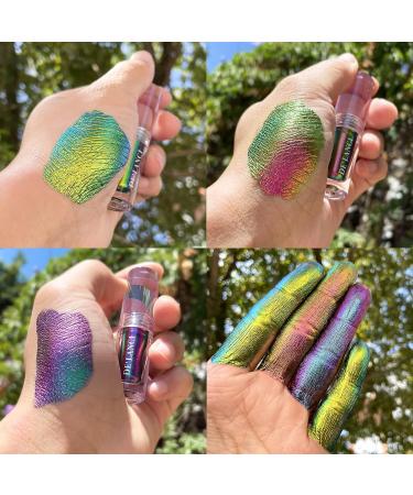 Multichrome Metallic Liquid Eyeshadow - Waterproof High Pigmented Color Shift Green Gold Blue Yellow - Longlasting Sparkle Glitter Shadows - Buy Online on GoSupps.com