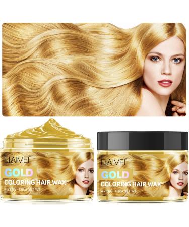 Hair Colour Wax (Gold) Unisex Men and Women Temporary Blue Hair Dye Washable Non Permanent Coloured Hair Spray Hair dye Suitable for Parties Role Playing Christmas Halloween and Masquerade-120g - Buy Online on GoSupps.com