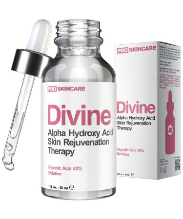 Glycolic Acid Peel 40% Professional Chemical Peel for Face for Acne Scars Collagen Boost Wrinkles Fine Lines - Alpha Hydroxy Acid Liquid Exfoliant for Face Peel Mask for Men & Women 1 Fl Oz (Pack of 1)