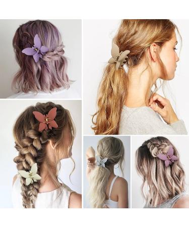 NLUS Butterfly Hair Clips - 6pcs Matte Jaw Clips for Women and Girls in Various Colors - Buy Online on GoSupps.com