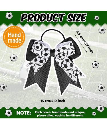 Soccer Ball Hair Bows Set - 20pcs Elastic Hair Ties for Girls & Women | Sports Hair Accessories for Player, School Team, Birthday & Holidays - Buy Online on GoSupps.com