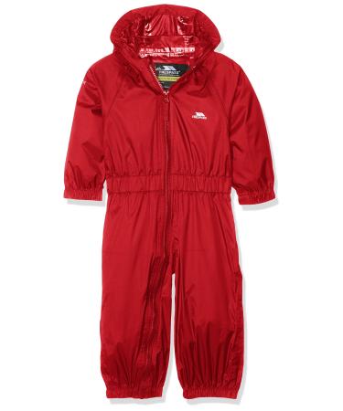 Trespass Children s Unisex Button Rain Suit 6-12 Months Red