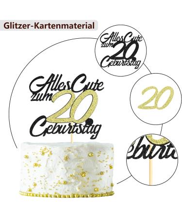 Happy 20th Birthday Cake Topper - Sumerk 20th Birthday Decoration for Men & Women - Stylish 20th Birthday Cake Decor for Young Girls - Buy Online on GoSupps.com