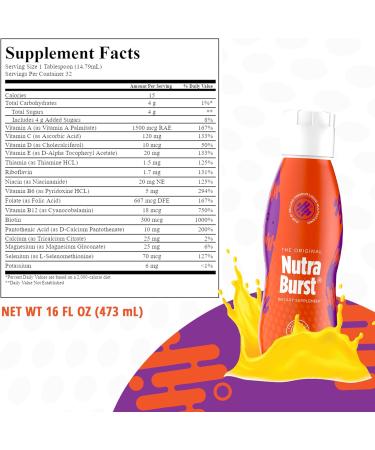 NutraBurst - Liquid Multivitamin Daily Nutritional Support Packed with Essential Vitamins and Minerals 16 fl. oz 16 Fl Oz (Pack of 1) - Buy Online on GoSupps.com