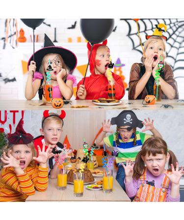 24 Pack Halloween Party Favors Halloween Straws Halloween Party Decorations Supplies Halloween Crazy Plastic Straws for Halloween Birthday Baby Shower Party Decorations Favors - Buy Online on GoSupps.com