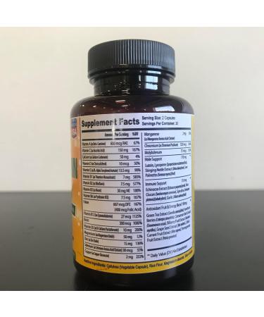 Bradeson Naturals Men's Multivitamin Supplement for Energy Focus and Performance. Mens Vitamins A C D E & B12 Zinc Calcium Magnesium & More. Multi Vitamin 60 Capsules Made in The USA - Buy Online on GoSupps.com