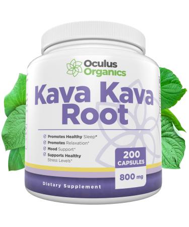 Dandy Decor by Ko & Co Oculus Organics Kava Kava Capsules (200 Capsules / 800mg Serving) | Kava Kava Supplement | Kava Kava Root Extract | Kava Tea | Stress Supplements |
