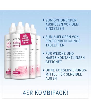Buy Eye.care pH-Neutral Saline Solution | 4-Pack Travel Size Isotonic Solution for Hard & Soft Contact Lenses | Gentle for Sensitive Eyes | International Shipping Available - Buy Online on GoSupps.com