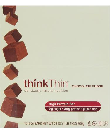 Buy ThinkThin Gluten Free Chocolate Fudge Protein Bar - 10 Count | International Shipping Available - Buy Online on GoSupps.com